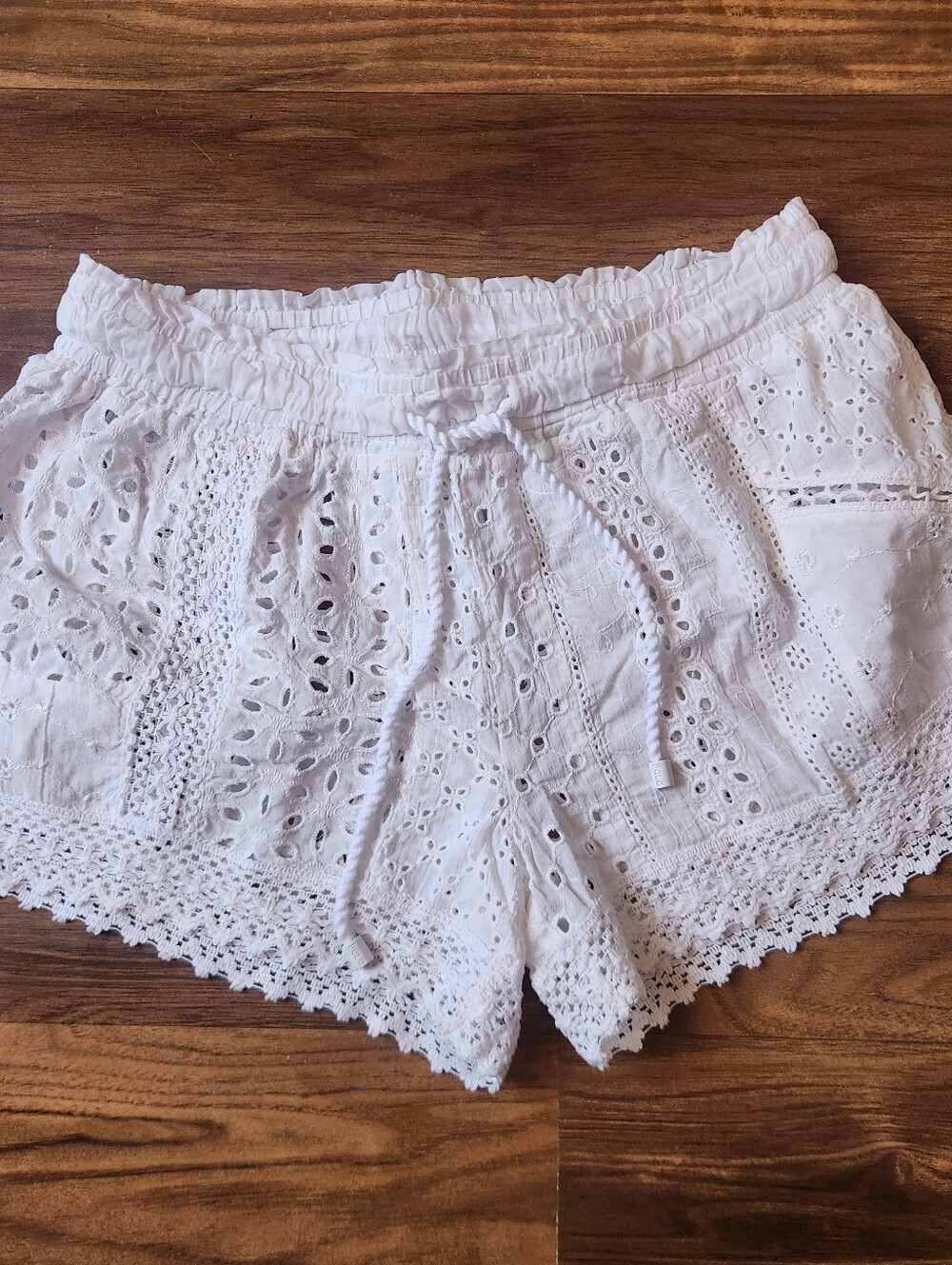Polo Ralph Lauren White Eyelet Lace Shorts Size XS Boho Festival